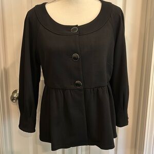 Kenneth Cole Reaction size 6 black 3/4 sleeve jacket